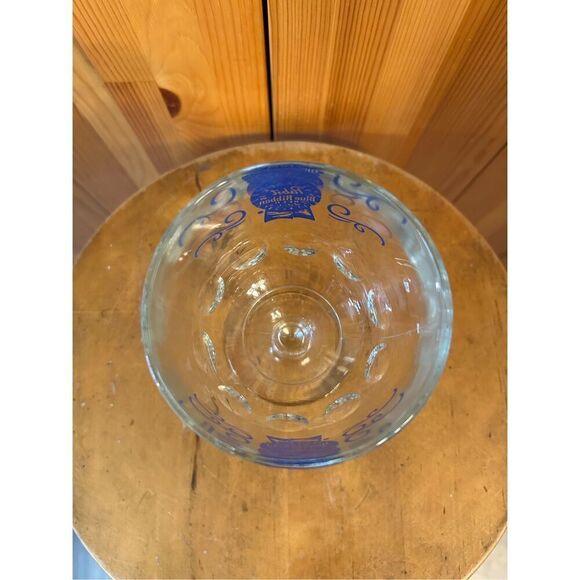 Vintage Pabst Blue Ribbon Glass Beer Thumbprint Schooner Goblet Mug Stein (8138) - Picture 5 of 6